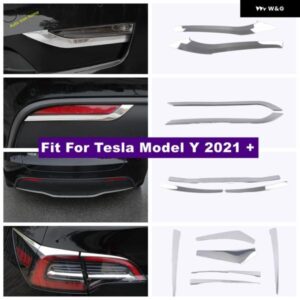テスラ フロントリア フォグランプ テールランプ アイブロウバックボトムバンパー 装飾 パネル カバー トリム モデルY 2021 2022