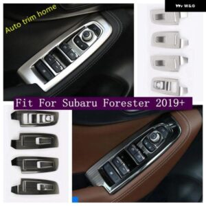 スバル インナー ドアハンドル ホルダー 窓ガラスリフト コントロール スイッチ ボタン カバー トリム フォレスター 2019-2023 カー