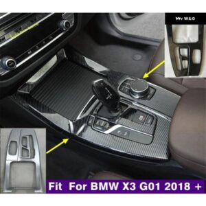 BMW ABS カーボンマット中央 制御 ギア シフト ボックス パネル 装飾 フレーム カバー トリム X3 G01 2018 - 2022 カーアクセサリー
