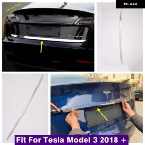 テスラ リアテール トランク ドアリッド リアテール トランク ドアリッドアッパーテールゲート 装飾 ストリップカバー トリム モデル3 2018
