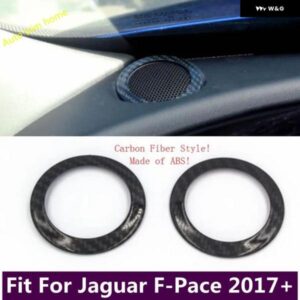 ジャガー カーボンルック ダッシュボード ステレオ スピーカー オーディオ サウンドリングモールドガーニッシュカバー トリム F ペース 2017