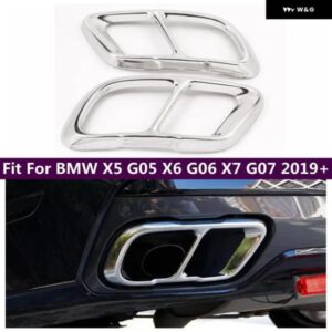 BMW テールバックマフラーチップ パイプ プロテクター 装飾 フレーム カバー トリム X5 G05 X6 G06 X7 G07 2019 - 2022 カーアクセサリー