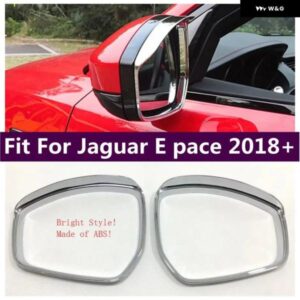 ジャガー バックミラー レインシェード 防雨ブレード 装飾 カバー トリム E ペース 2018 - 2023 ABS クロームアクセサリー
