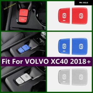 ボルボ 電動ハンドブレーキハンドブレーキ パーキング ボタン 装飾 パネル カバー トリム XC40 2018-2024 カーアクセサリー