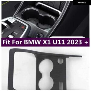 BMW ABS カーボンフロントシートウォーターカップボトル ホルダー パネル 装飾 フレーム カバー トリム X1 U11 2023 2024 カーアクセサリー