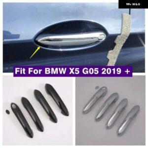 BMW ABS クロームカーボン ドアハンドル プルドアノブハンドル グリップ 装飾 キャップカバー トリム X5 G05 2019 - 2024 カーアクセサリー