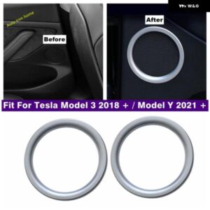 テスラ ドア ステレオ ツイーター スピーカー オーディオ サウンド 装飾 リングカバー トリム モデル3 2018 - 2021 /モデルY 2