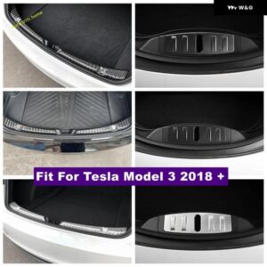 テスラ フロント エンジン リア ブーツ トランク バンパー シルプレートガードカバー トリム モデル3 2018 - 2021 メタル