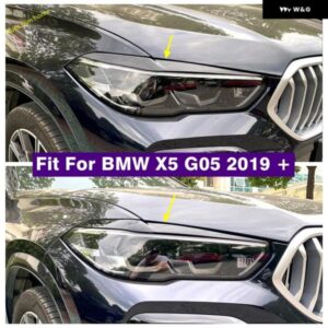 BMW ABS カーボンフロント ヘッドライト ランプ アイブロウ 装飾 パネル カバー トリム X5 G05 2019 - 2024 カーアクセサリー