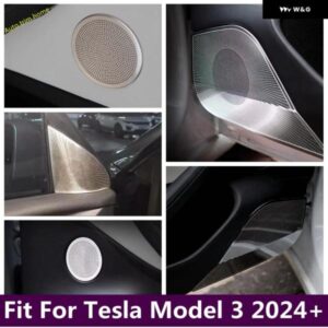 テスラ フロントリア ドアウィンドウピラー A ステレオ スピーカー オーディオ サウンドツイーターカバー トリム モデル3 2024+カーアクセ
