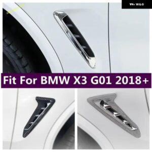 BMW ABS クロームカーボンボディ 空調 AC アウトレット フローベントフェンダー 装飾 フレーム カバー トリム X3 G01 2018 - 2023