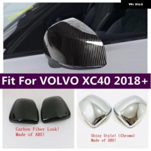 ボルボ 外側ドア ウイング バックミラー シェル 装飾 プロテクター ハウジング キャップカバー トリム XC40 2018 - 2024 カーアクセサリー