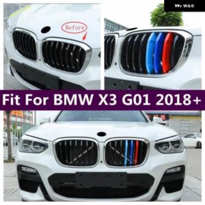 BMW トリコロール プラスチック フロント グリル レーシングセンター グリル 装飾 ストライプカバー トリム X3 G01 2018 - 2023