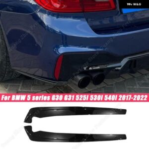 BMW 5シリーズ G30 G31 2個 リアバンパー リップサイド スポイラー グロスブラックスプリッター フラップ ウィングレット ABS 525I 530I 540I 2017-2022