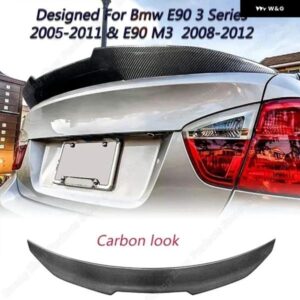 BMW リア トランク リッドカー スポイラー ウィング E90 M3 2008-2012セダン アンプ E90 3シリーズ 2005-2011 セダン リップ PSM スタイル V2 トリム