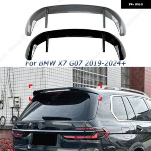 BMW リアルーフ スポイラー ウィンググロスブラック/カーボンルック 装飾 ABS プラスチック X7 G07 2019-2024+ 車リアテールウィング ハッチバック