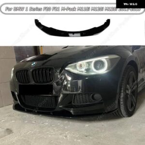 BMW グロスブラック/カーボンルック 車フロントバンパー リップスプリッター スポイラー 1シリーズ F20 F21 Mパック M118I M120I M135I M140I 2012-2019