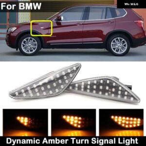 BMW クリアレンズ LED サイドマーカーランプ ダイナミック アンバー ウィンカーライト E70 E71 X5 2007-2014 E71 X6 2008-2014 F25 X3 2011-2015