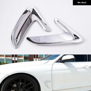 BMW 3シリーズ F30 と GT 2013-2016 クローム ABS シルバーフロントドアサイド ウイング エアフローフェンダー吸気ベントカバー ステッカー