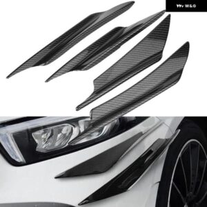 アウディ BMW 4個 フロント バンパー リップスプリッター フィンボディ スポイラー 汎用 VW ゴルフ MK7 MK6 ベンツ ホンダ