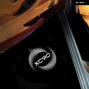 ボルボ 2個 LEDドアウェルカムライトレーザープロジェクターランプ XC90 2015-22 アクセサリー装飾