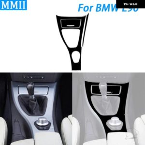 BMW 3シリーズ E90 06-08 ピアノブラック ギア シフト パネル 収納 ボックス スーツ トリム カバー 車室内装飾アクセサリー ステッカー