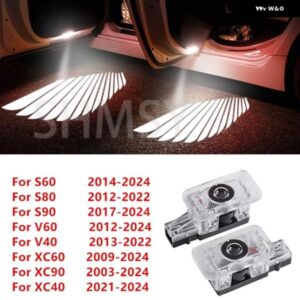 ボルボ LEDドアエンジェルの羽プロジェクターライトカーテシランプ V90 V60 S90 S60 XC40 XC60 XC90 S80 V40 2008-2121 2019 アクセサリー