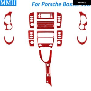 ポルシェ ボクスター 996 1998-2004 レッドカーボンセンター コンソール ギア シフト エア アウトレット トリム セットカー インテリ