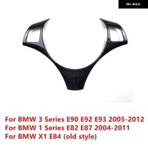 BMW 3 1シリーズ E82 E87 2005-2011 E84 X1 2009 カーボン ステアリングホイール 装飾 フレーム モールド ステッカー アクセサリー