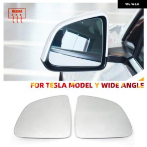テスラ 2個 車広角ミラー 耐熱 防水 アンチグレア大型ビジョンバックミラー レンズ モデルY 車 ASSESSORY
