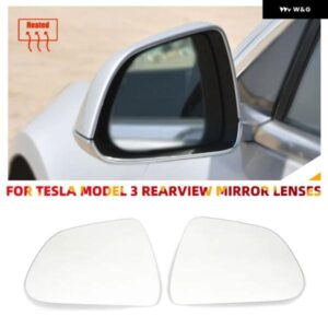 テスラ 1ペア サイドバックミラー ガラス レンズ モデル3 2018-21 広角ビューアンチグレア MODEL3