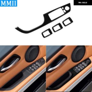 BMW 3シリーズ 2005-2012 E90 320I 325I ピアノブラックウィンドウリフト コントロール プラスチック プレート トリム インテリア ACCESSORIERS ステッカー