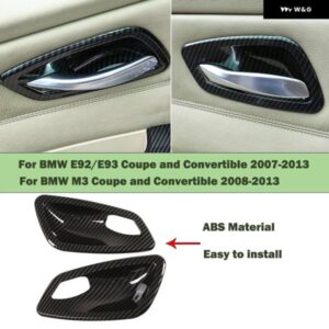 BMW 2X カーボン スタイル 車 インテリアドアハンドル ボウルカバー トリム ステッカー フレーム ABS E92 E93 335I M3 カップル 2007-2013