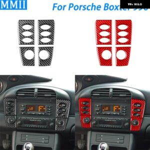 ポルシェ ボクスター 996 1998-2004 カーボン中央 制御 ボタン パネル 装飾カバー カー インテリア アクセサリー ステッカー