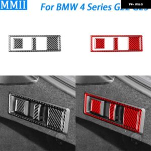 BMW 4シリーズ G22 G23 G26 2021-2025 カーボンリア トランク フック パネル カバー トリム 車内装飾アクセサリー ステッカー
