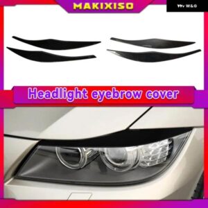 BMW 2個 ヘッドライト アイブロウ ABS グロスブラック 2005-11 セダン/ツーリング 3シリーズ E90 E91