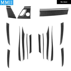 BMW X5 E70 2006-2013 カーボンドア パネル 装飾ストリップスタートストップスイッチカバー スーツ インテリア ACCESSORIERS ステッカー
