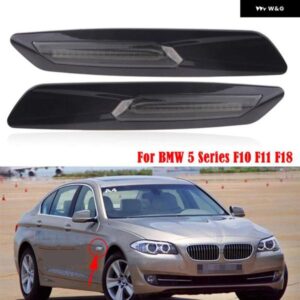 BMW F10 5シリーズ 2011-2016 車フェンダーサイド マーカーライト スモークブラックフロントサイドメーカー パーキング ライト トリム 防水