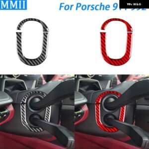 ポルシェ 911 992 2019-2024 カーボン ウィンカーライト スイッチ フレーム トリム カバー 車室内装飾アクセサリー ステッカー