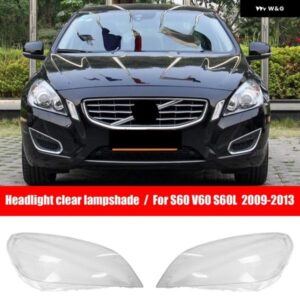 ボルボ S60 V60 S60L 2009-2013 フロント ヘッドライト カバー ク リアランプ シェード シェルガラス レンズ ライトヘッドカバー
