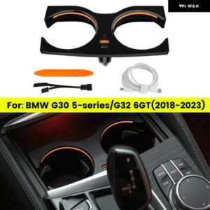 BMW 11色LEDカップ ホルダー ライト 5シリーズ G30 G32 6GT 2018-2023 水カップ アンビエントライト 装飾 ランプリペア部品