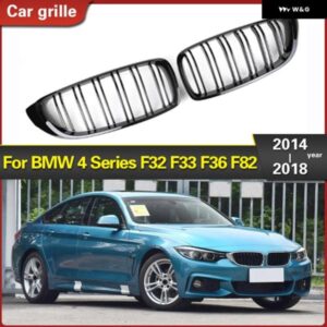 BMW 1ペア フロントキドニースポーツ グリル レーシング グリル ダブルスラット F32 F33 F36 F82 420I 428I 435I M4 2014-2018 レー??シング グリル
