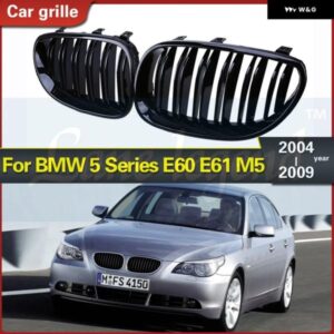 BMW フロントキドニー グリル レーシング グリル E60 E61 5シリーズ M5 520I 535I 550I 2004-2009 デュアルライン ダブルスラット レーシング グリル