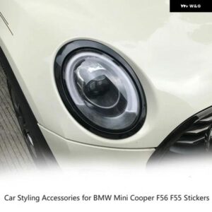 BMW ミニクーパー F56 F55 カーアクセサリー カーボン ヘッドライト フレーム 装飾 フレーム テールライト 外装 ステッカー ABS
