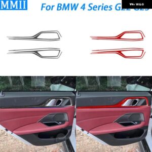 BMW 4シリーズ G22 G23 G26 2021-2025 カーボンリア ドアハンドル パネル カバー 装飾 カー インテリア アクセサリー ステッカー