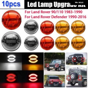 ランドローバー 10個 LED フォグランプ バースライトウィンカーインジケータライト 90/110 1983-1990/ディフェンダー 1990-2016