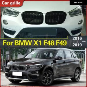 BMW X1 F48 F49 2016-2019 レーシング グリル フロント バンパー グリル レーシング グリル ダブルスラット グリル M スタイル 3色 グリル
