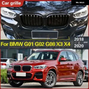 BMW 1ペア フロント グリル キドニー グリル 1 スラット G01 G02 G08 X3 X4 2018 2019 2020 カー スタイリング グロスマットブラック レーシング グリル