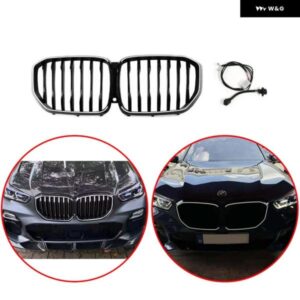 BMW X5 G05 2019-2022 カー スタイリング レーシング グリル LED 単線グローグロスブラック フロント バンパー グリル アクセサリー