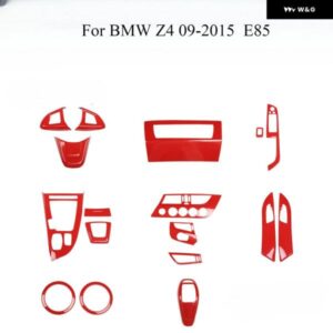 BMW Z4 E85 2009-2015 カーボンルック ステアリングホイール トリム 傷つきにくいセンター コンソール カバー アップグレード アクセサリー ABS